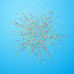 Festive confetti. Celebration stars. Childish brig