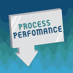 Handwriting text Process Perfomance. Concept meaning Measures Process effectively Meet organizations Objective.