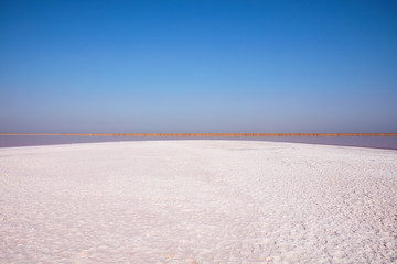 Fototapeta na wymiar Panorama of the salt beach