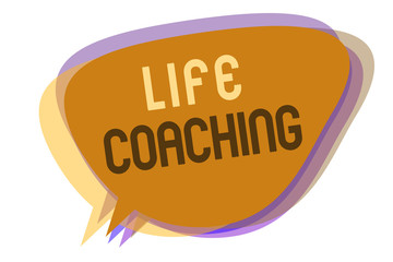 Word writing text Life Coaching. Business concept for Improve Lives by Challenges Encourages us in our Careers Speech bubble idea message reminder shadows important intention saying