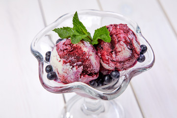 ice cream with fresh berries