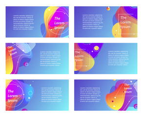 Abstract set modern graphic elements. Dynamical colored forms and line. Gradient abstract Vector banners with flowing liquid shapes. Template for the design of a logo, flyer or presentation.