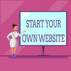 Conceptual hand writing showing Start Your Own Website. Business photo text serve as Extension of a Business Card a Personal Site.