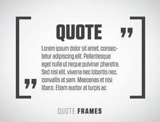 Modern block quote and pull quote line frame design elements.