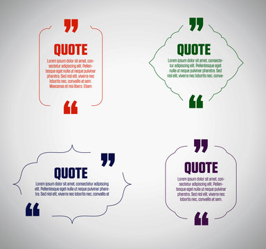 Modern block quote and pull quote line frame design elements.