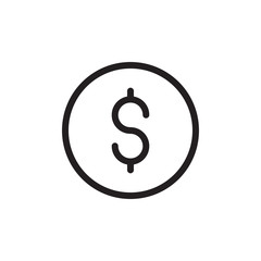 flat line dollar icon. Logo element illustration. dollar design. vector eps 10 .dollar concept. Can be used in web and mobile .