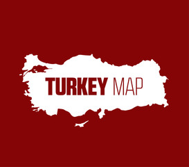 Turkey detailed map with flag of country. Vector