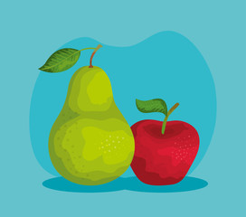 delicious pear and apple fruits nutrition