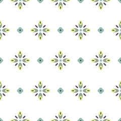 Geometric shapes seamless vector pattern. Abstract floral shapes background.
