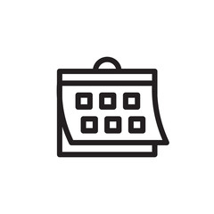 flat line calendar icon. Logo element illustration. calendar design. vector eps 10 . calendar concept. Can be used in web and mobile .