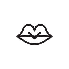 flat line kiss icon. Logo element illustration. kiss design. vector eps 10 . kiss concept. Can be used in web and mobile .