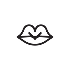flat line kiss icon. Logo element illustration. kiss design. vector eps 10 . kiss concept. Can be used in web and mobile .