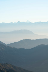 Fototapeta premium Mountain ranges in different color shades