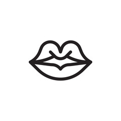 flat line kiss icon. Logo element illustration. kiss design. vector eps 10 . kiss concept. Can be used in web and mobile .