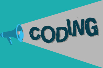 Conceptual hand writing showing Coding. Business photo text assigning code to something for classification identification.