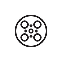 flat line film reel icon. Logo element illustration. film reel design. vector eps 10 . film reel concept. Can be used in web and mobile .