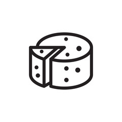 flat line cheese wheel icon. Logo element illustration.cheese wheel design. vector eps 10 . cheese wheel concept. Can be used in web and mobile .