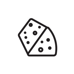 flat line cheese wheel icon. Logo element illustration.cheese wheel design. vector eps 10 . cheese wheel concept. Can be used in web and mobile .