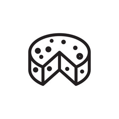 flat line cheese wheel icon. Logo element illustration.cheese wheel design. vector eps 10 . cheese wheel concept. Can be used in web and mobile .