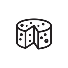 flat line cheese wheel icon. Logo element illustration.cheese wheel design. vector eps 10 . cheese wheel concept. Can be used in web and mobile .