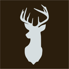Deer silhouette vector illustration. Deer design logo vector