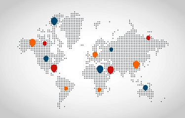 City map with some location tags