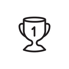 flat line winner cup icon. Logo element illustration. winner cup design. vector eps 10 . winner cup concept. Can be used in web and mobile .