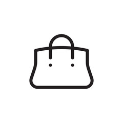 flat line woman bag icon. Logo element illustration. woman bag design. vector eps 10 . woman bag concept. Can be used in web and mobile .