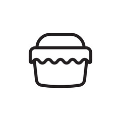 flat line woman bag icon. Logo element illustration. woman bag design. vector eps 10 . woman bag concept. Can be used in web and mobile .