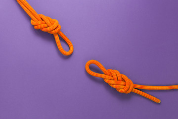 Two knots from climbing rope.