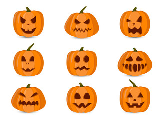 Set of pumpkin isolated.