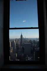 Fototapeta na wymiar Looking South from a window on the top of Manhattans midtown (NYC, USA)