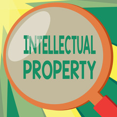 Conceptual hand writing showing Intellectual Property. Business photo showcasing Protect from Unauthorized use Patented work or Idea.