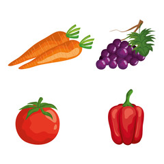 set of fresh vegetables nutrition and fruit