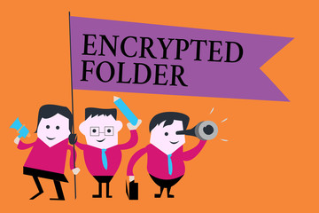 Word writing text Encrypted Folder. Business concept for protect confidential data from attackers with access.