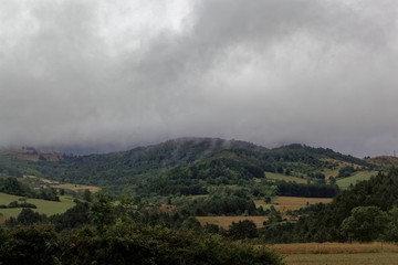 Landscape at the plateau de sault in the Pyrenees in France.