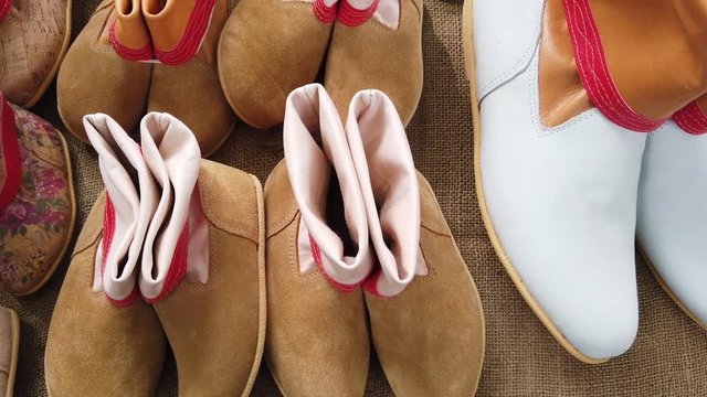 View of "botas de vilao", traditional shoes of Madeira island, Portugal.