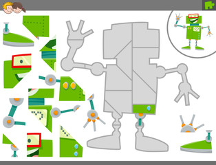 jigsaw puzzle game with robot or android