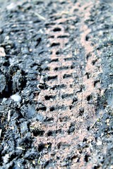 bicycle tyre tread in dirt
