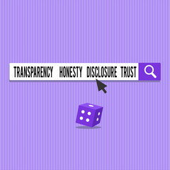 Conceptual hand writing showing Transparency Honesty Disclosure Trust. Business photo showcasing Political Agenda Corporate Will.