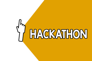 Conceptual hand writing showing Hackathon. Business photo showcasing event where large number of showing engage in programming.