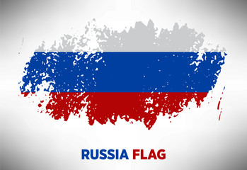 Russia colorful brush strokes painted flag