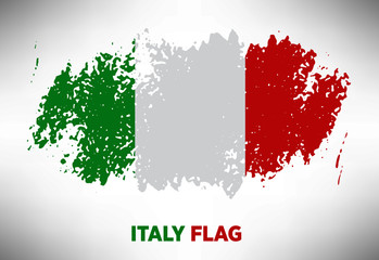 Italy colorful brush strokes painted flag