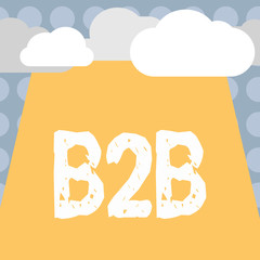 Conceptual hand writing showing B2B. Business photo text Exchange of products services information between businesses E Commerce.