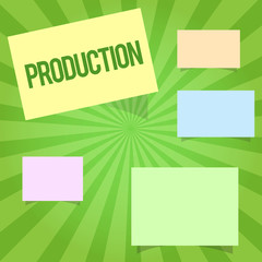 Handwriting text writing Production. Concept meaning Action of making or analysisufacturing from components raw materials.