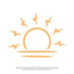 logo vector sunrise or sunset, abstract minimalist
