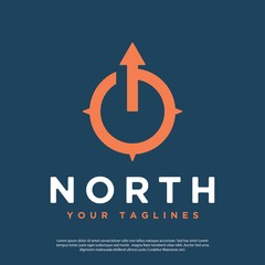 abstract wind direction or compass vector logo