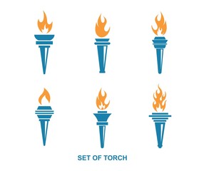 torch logo icon illustration vector design