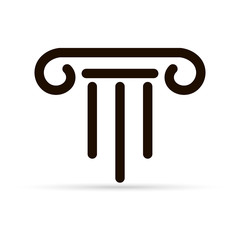 black pillar greek icon, vector illustration