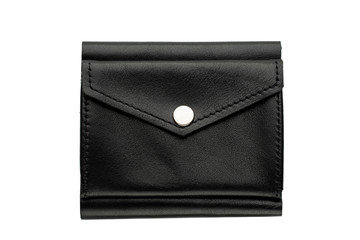 Black male purse on a white background.Compact wallet